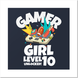 Gamer Girl Level 10 Unlocked! Posters and Art